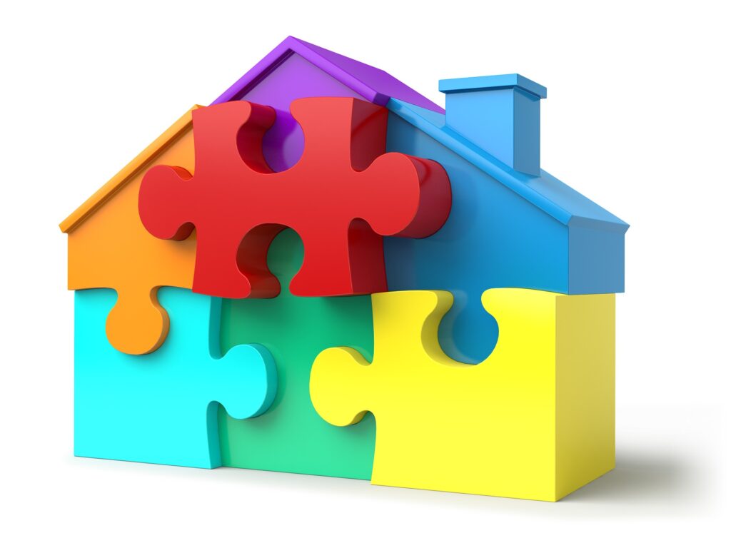 Puzzle Pieces House Shape Real Estate Jigsaw Puzzle